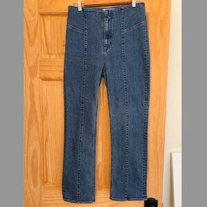 Madewell Slim Demi-Boot Jeans Size 28 Dark Wash Cropped Inseam High Waist